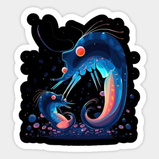 Blue Shrimp Mothers Day Sticker